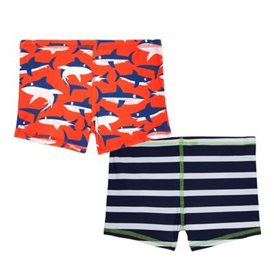 Pack of two boys' assorted print swim trunks